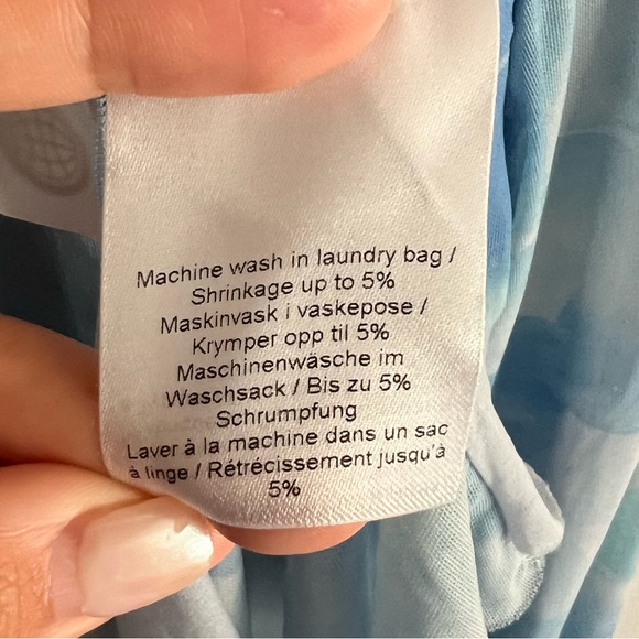 Ganni blue floral print turtleneck top - Picture 5 of 10